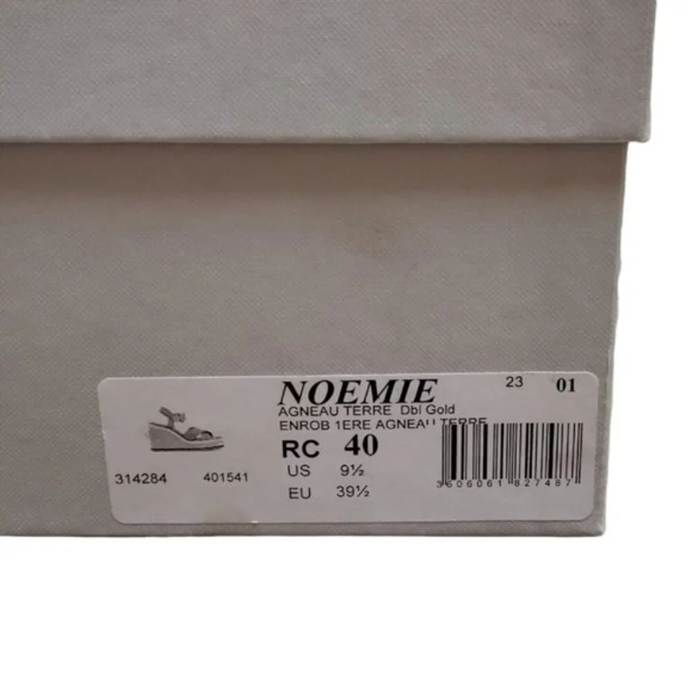 NIB Clergerie Noemie Platform Wedge Sandal Brown Leather Size 39.5 /‎ 9.5 NEW